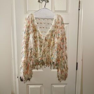 Colorful fluffy cardigan